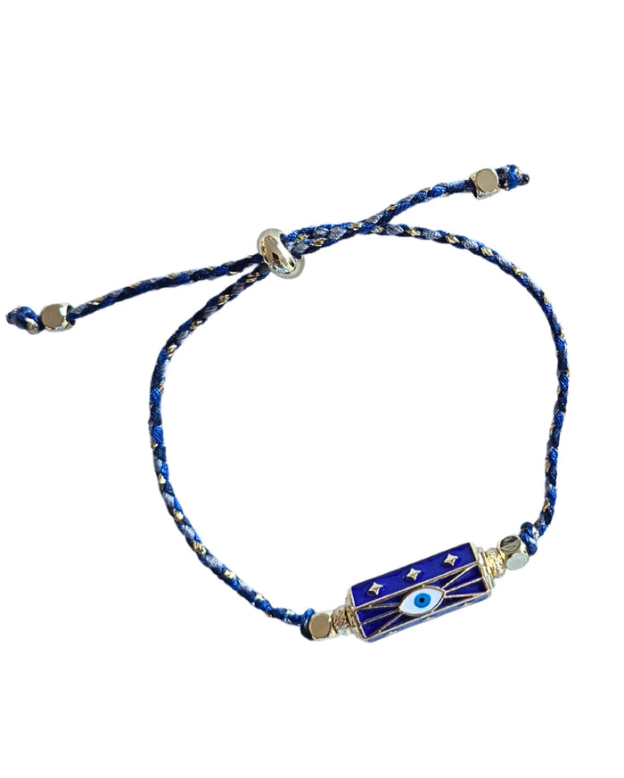 Cord Barrel Bracelet -Navy