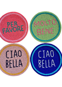 Beaded Coasters- Set of 4