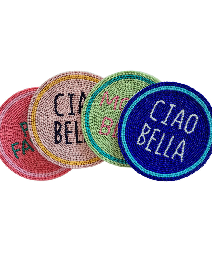 Beaded Coasters- Set of 4