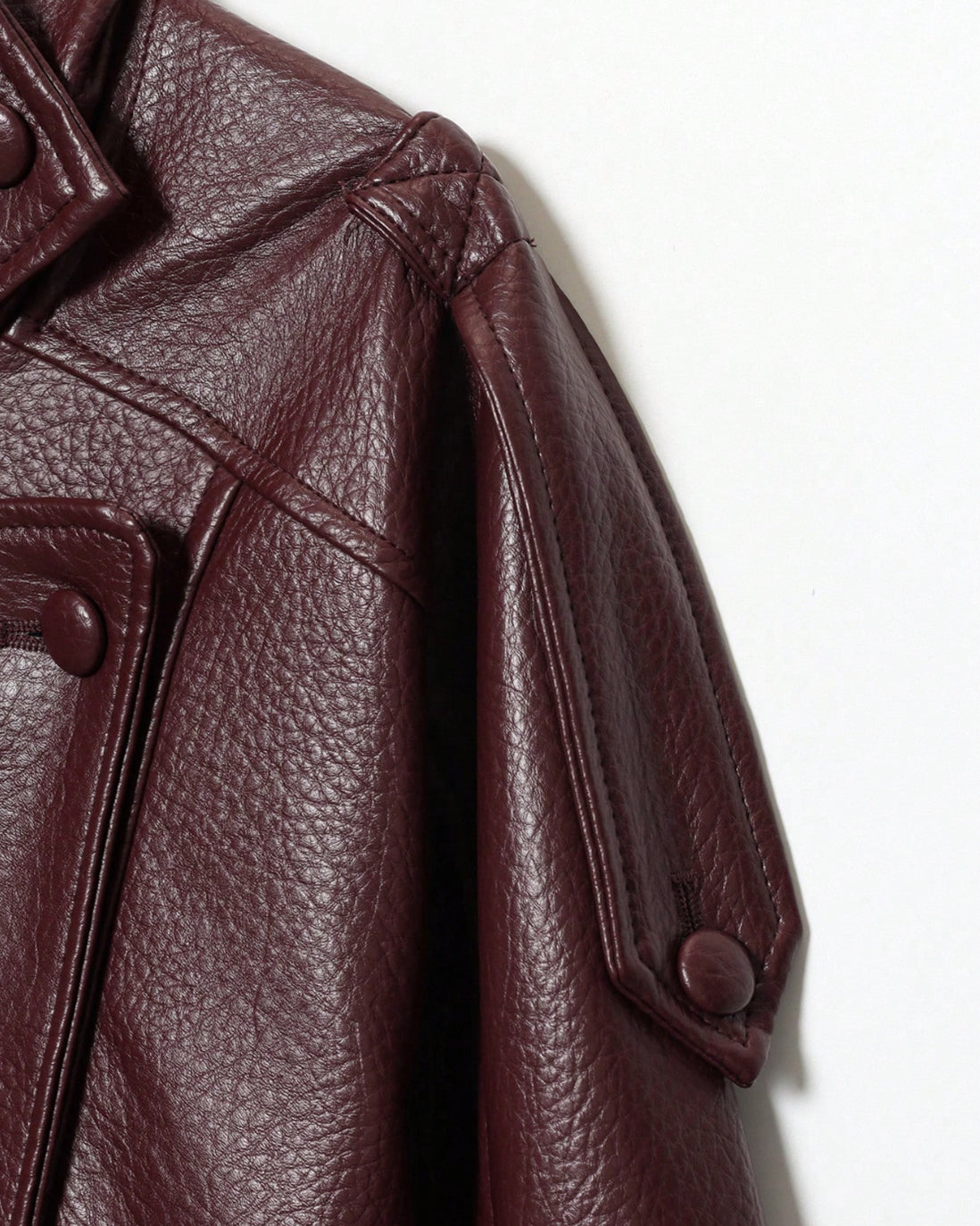 Harlow Vegan Leather Bomber Jacket -Maroon