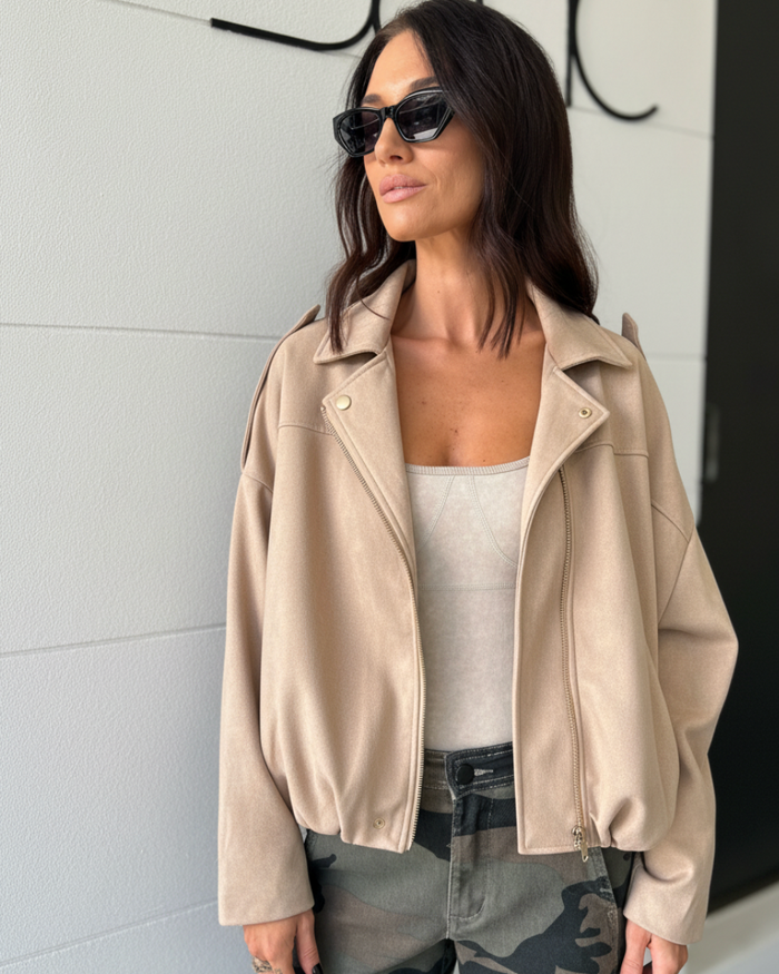 Micky Bomber Jacket -Beige
