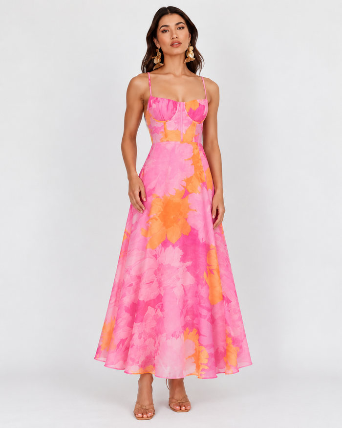 Cindy Dress Pink/Apricot