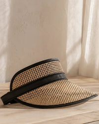 Reya Rattan Beach Visors - Black