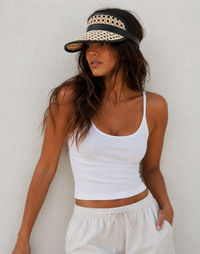 Tropea Rattan Beach Visors - Black